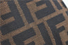 Auth FENDI Zucca Mamma Baguette Shoulder Tote Bag Canvas Leather Brown H6862