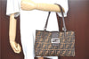 Auth FENDI Zucca Mamma Baguette Shoulder Tote Bag Canvas Leather Brown H6862