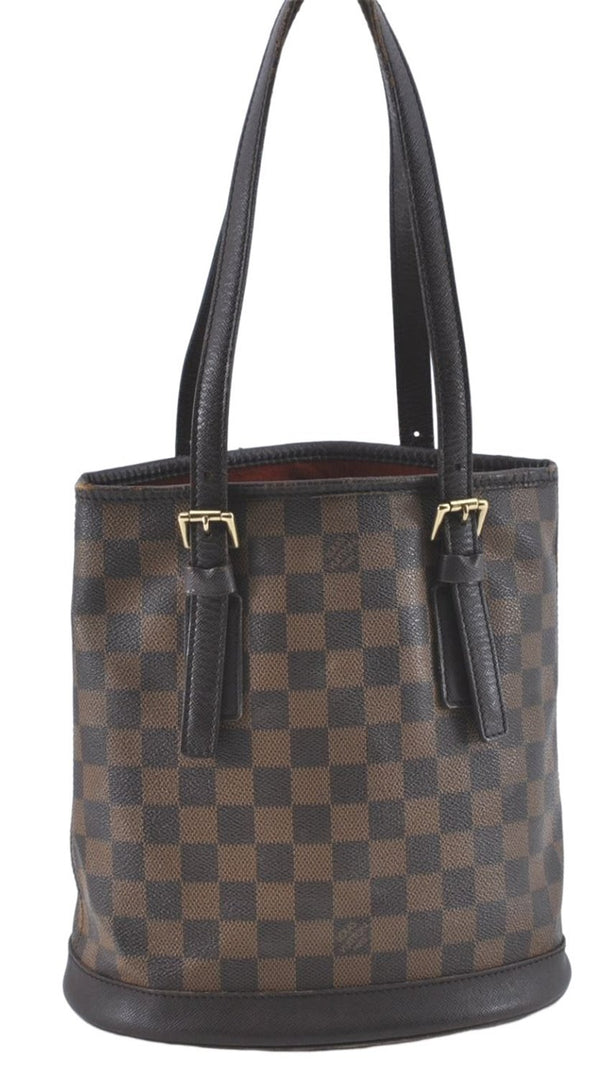 Authentic Louis Vuitton Damier Marais Bucket Shoulder Tote Bag N42240 LV H6891