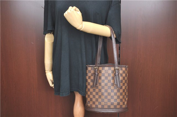 Authentic Louis Vuitton Damier Marais Bucket Shoulder Tote Bag N42240 LV H6891