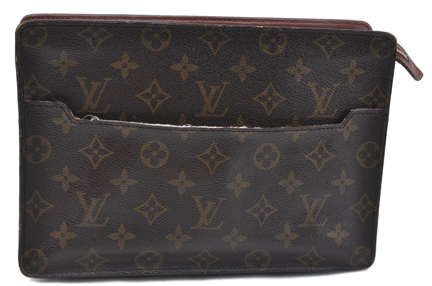 Authentic Louis Vuitton Monogram Pochette Homme Clutch Hand Bag M51795 LV H6896