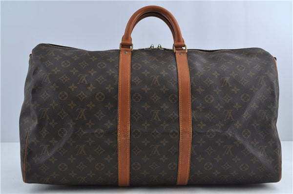 Auth Louis Vuitton Monogram Keepall Bandouliere 55 Boston Bag M41414 LV H6927