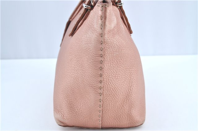 Authentic FENDI Selleria Shoulder Tote Bag Purse Leather Pink H6950