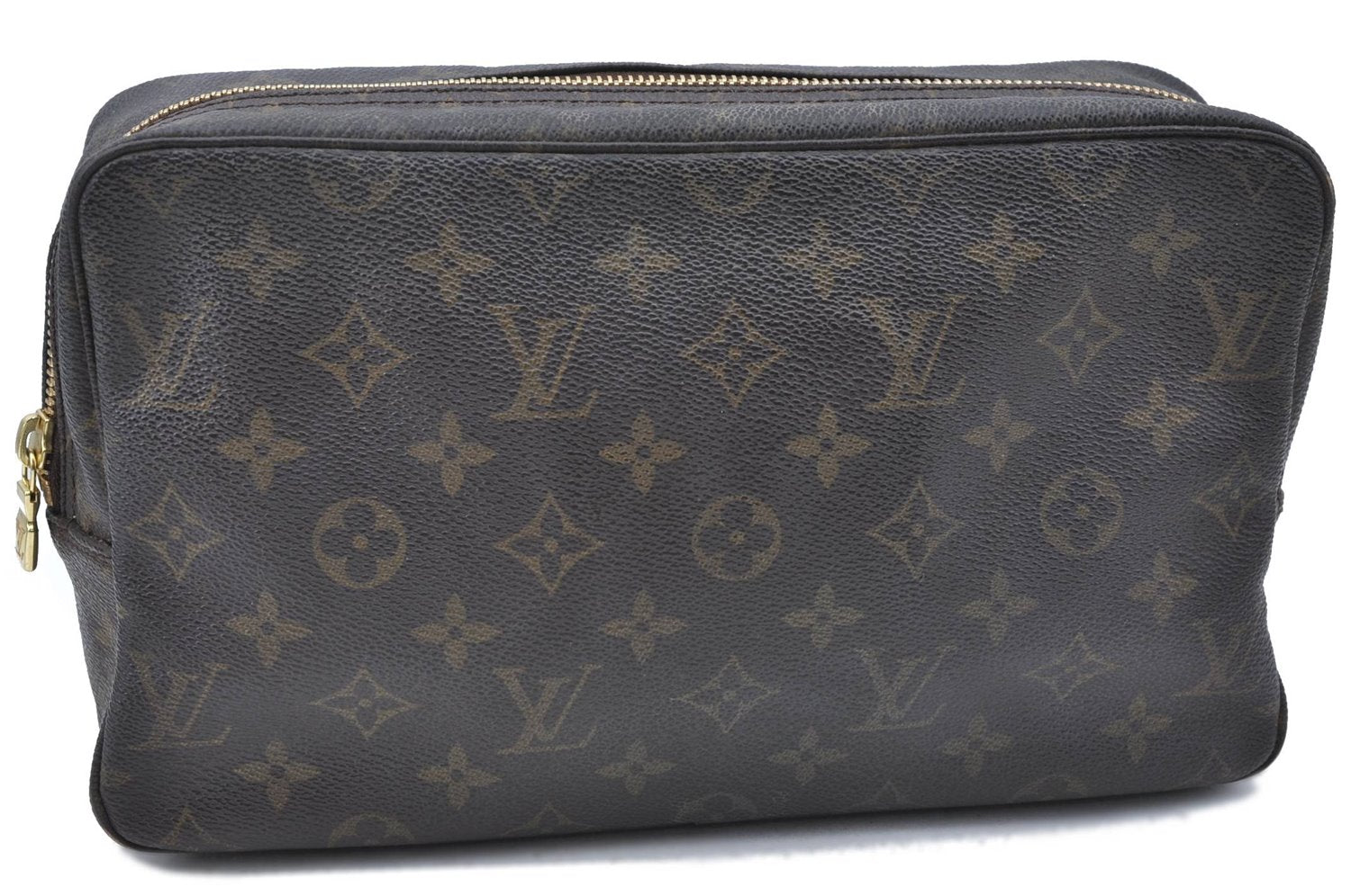 Auth Louis Vuitton Monogram Trousse Toilette 28 Clutch Hand Bag M47522 LV H6980