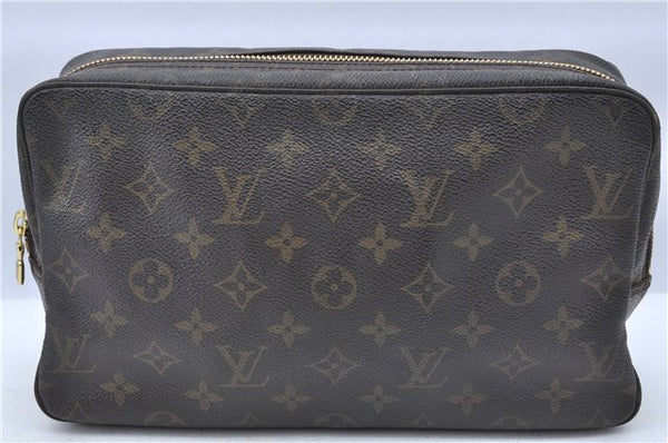 Auth Louis Vuitton Monogram Trousse Toilette 28 Clutch Hand Bag M47522 LV H6980
