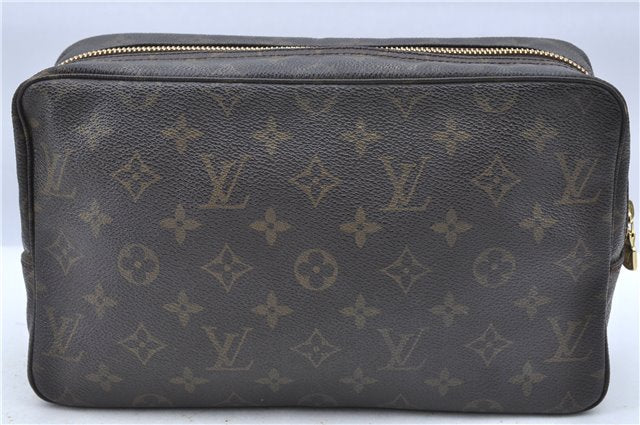 Auth Louis Vuitton Monogram Trousse Toilette 28 Clutch Hand Bag M47522 LV H6980