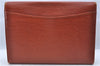 Auth Louis Vuitton Epi Pochette Enveloppe Document case Brown M52583 LV H6981