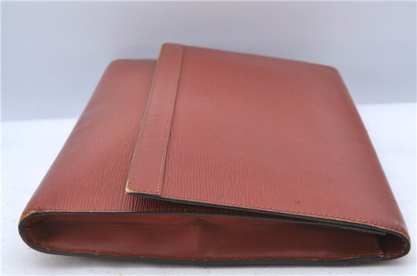 Auth Louis Vuitton Epi Pochette Enveloppe Document case Brown M52583 LV H6981