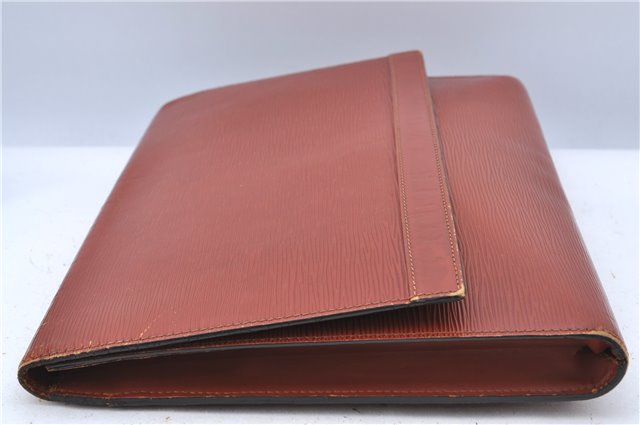 Auth Louis Vuitton Epi Pochette Enveloppe Document case Brown M52583 LV H6981