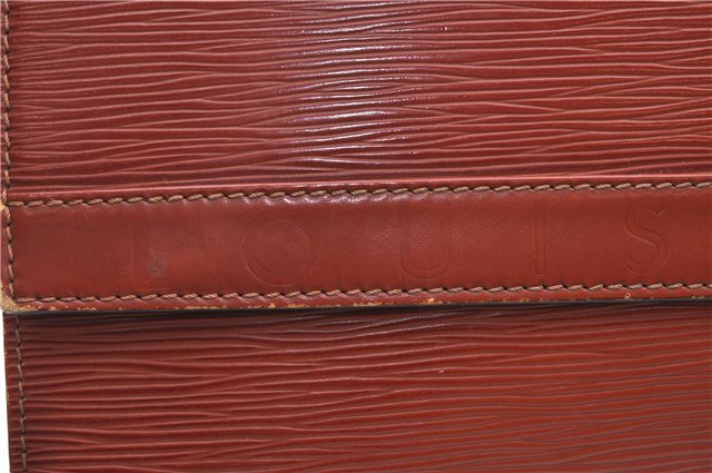 Auth Louis Vuitton Epi Pochette Enveloppe Document case Brown M52583 LV H6981