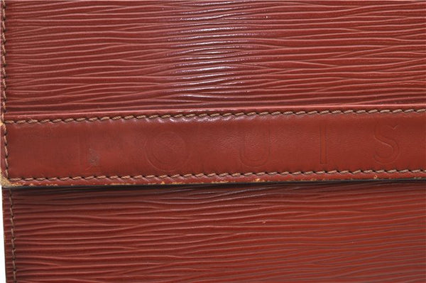 Auth Louis Vuitton Epi Pochette Enveloppe Document case Brown M52583 LV H6981