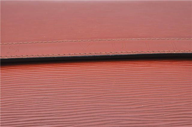 Auth Louis Vuitton Epi Pochette Enveloppe Document case Brown M52583 LV H6981