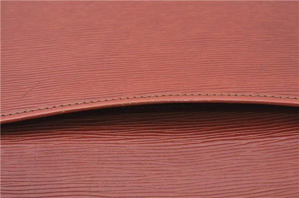Auth Louis Vuitton Epi Pochette Enveloppe Document case Brown M52583 LV H6981