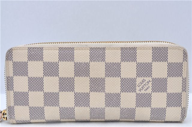 Louis Vuitton Damier Azur Portefeuille Clemence Long Wallet N61264 Pink H6998