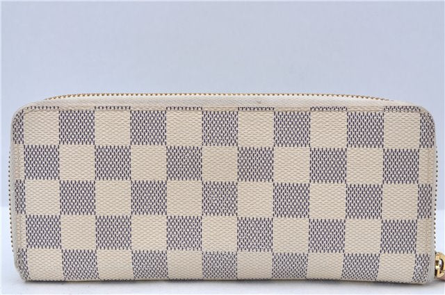 Louis Vuitton Damier Azur Portefeuille Clemence Long Wallet N61264 Pink H6998