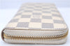 Louis Vuitton Damier Azur Portefeuille Clemence Long Wallet N61264 Pink H6998