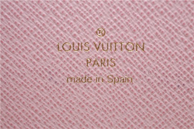 Louis Vuitton Damier Azur Portefeuille Clemence Long Wallet N61264 Pink H6998