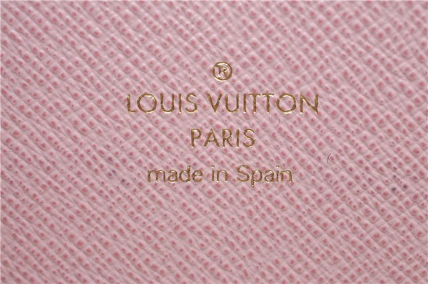 Louis Vuitton Damier Azur Portefeuille Clemence Long Wallet N61264 Pink H6998