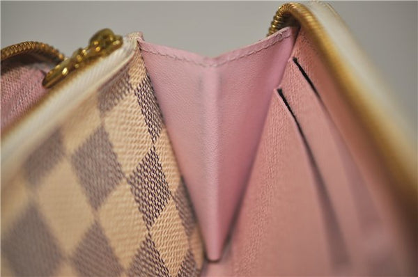 Louis Vuitton Damier Azur Portefeuille Clemence Long Wallet N61264 Pink H6998