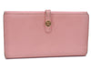 Authentic Chanel Coco Cocoon Calf Skin Long Wallet Purse Light Pink H7009