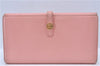 Authentic Chanel Coco Cocoon Calf Skin Long Wallet Purse Light Pink H7009