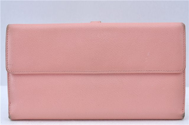 Authentic Chanel Coco Cocoon Calf Skin Long Wallet Purse Light Pink H7009