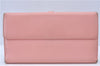 Authentic Chanel Coco Cocoon Calf Skin Long Wallet Purse Light Pink H7009