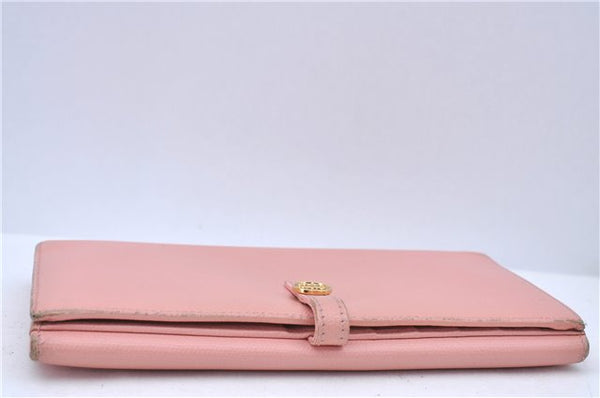 Authentic Chanel Coco Cocoon Calf Skin Long Wallet Purse Light Pink H7009