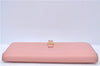 Authentic Chanel Coco Cocoon Calf Skin Long Wallet Purse Light Pink H7009