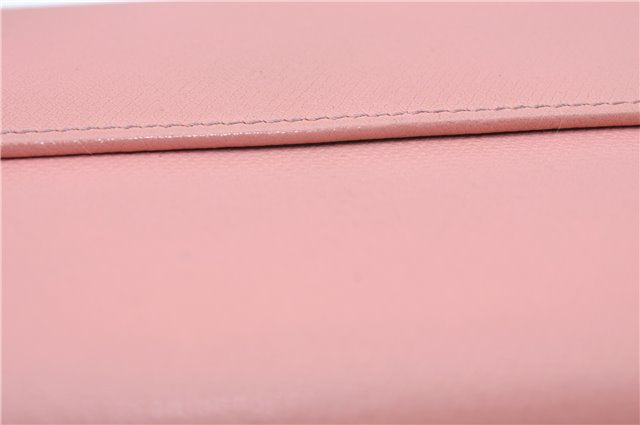 Authentic Chanel Coco Cocoon Calf Skin Long Wallet Purse Light Pink H7009