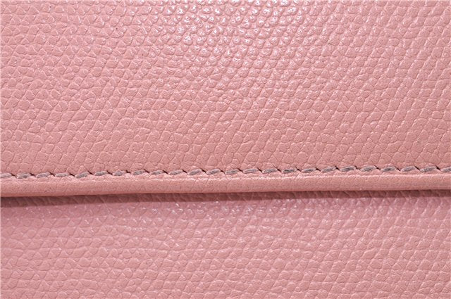 Authentic Chanel Coco Cocoon Calf Skin Long Wallet Purse Light Pink H7009