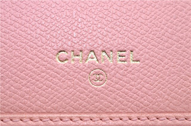 Authentic Chanel Coco Cocoon Calf Skin Long Wallet Purse Light Pink H7009