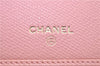 Authentic Chanel Coco Cocoon Calf Skin Long Wallet Purse Light Pink H7009