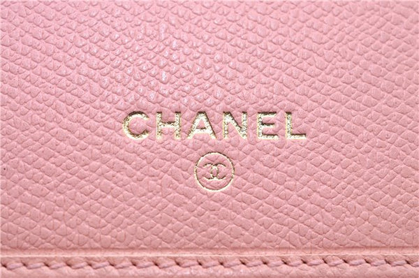 Authentic Chanel Coco Cocoon Calf Skin Long Wallet Purse Light Pink H7009