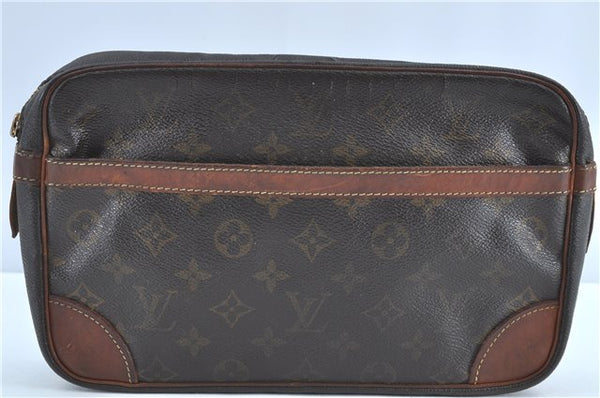 Authentic Louis Vuitton Monogram Compiegne 28 Clutch Hand Bag M51845 Junk H7020