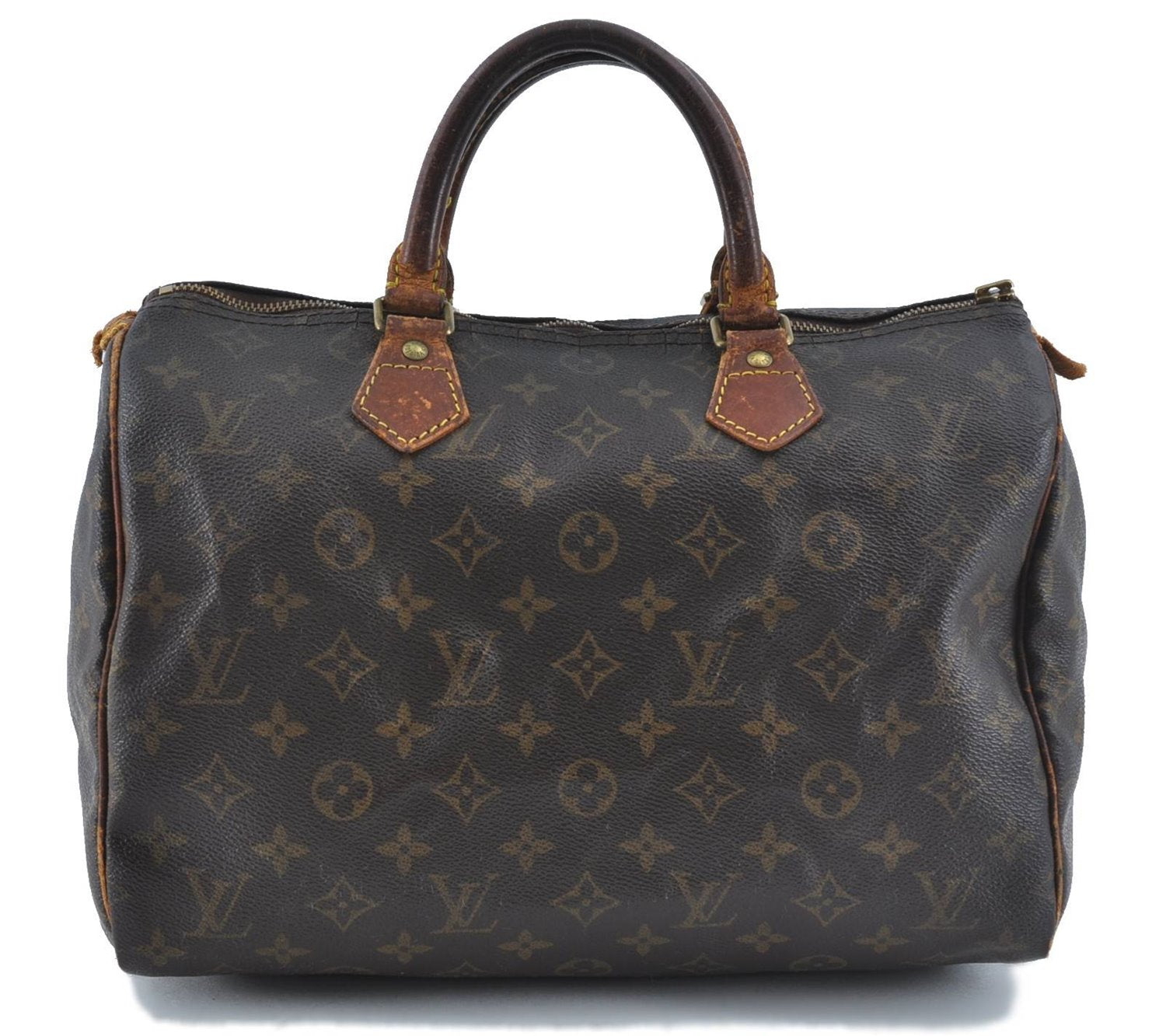 Authentic Louis Vuitton Monogram Speedy 30 Hand Bag M41526 LV Junk H7023