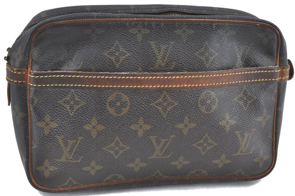 Authentic Louis Vuitton Monogram Compiegne 23 Clutch Hand Bag M51847 Junk H7030