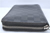 Auth Louis Vuitton Damier Graphite Zippy Organizer Long Wallet N63077 LV H7039