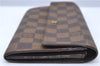 Auth Louis Vuitton Damier Pochette Porte Monnaie Credit Wallet N61725 LV H7042