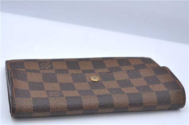 Auth Louis Vuitton Damier Pochette Porte Monnaie Credit Wallet N61725 LV H7042