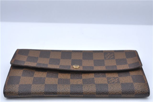 Auth Louis Vuitton Damier Pochette Porte Monnaie Credit Wallet N61725 LV H7042