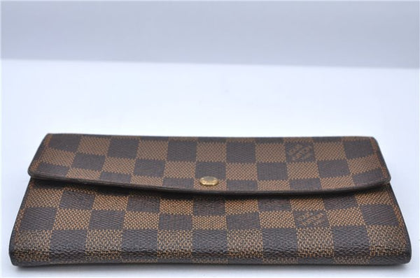 Auth Louis Vuitton Damier Pochette Porte Monnaie Credit Wallet N61725 LV H7042