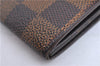 Auth Louis Vuitton Damier Pochette Porte Monnaie Credit Wallet N61725 LV H7042