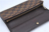 Auth Louis Vuitton Damier Pochette Porte Monnaie Credit Wallet N61725 LV H7042