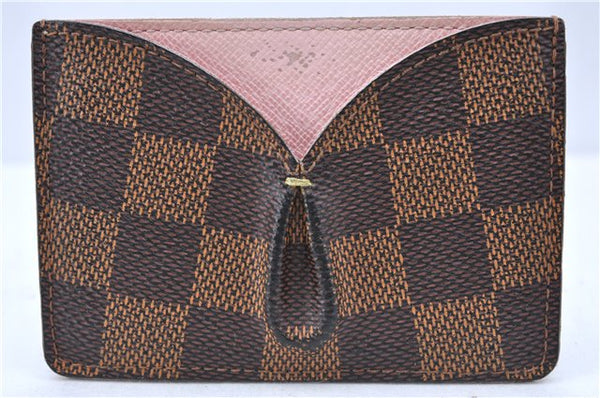 Auth Louis Vuitton Damier Porte Cartes Caissa Cerise Card Case N61222 Pink H7044