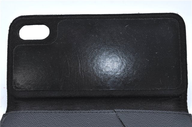 Authentic Louis Vuitton Monogram Eclipse Folio iPhone X Case M63446 LV H7051