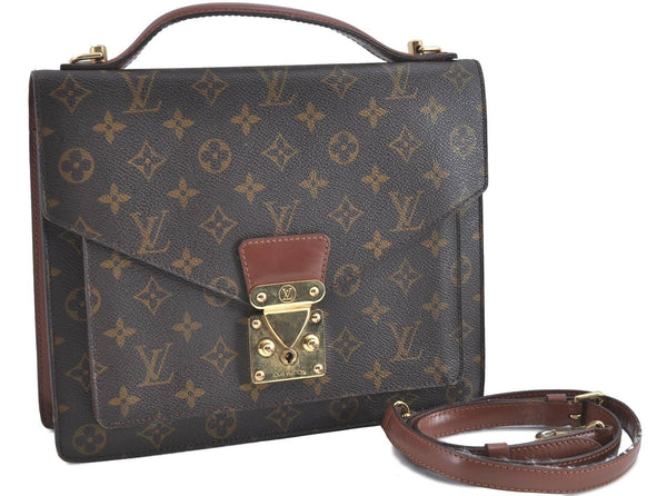 Authentic Louis Vuitton Monogram Monceau 2Way Shoulder Hand Bag M51185 LV H7056