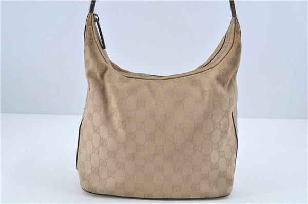 Authentic GUCCI Shoulder Hand Bag Purse GG Canvas Leather 01234 Beige H7070