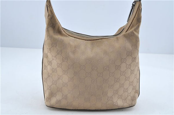 Authentic GUCCI Shoulder Hand Bag Purse GG Canvas Leather 01234 Beige H7070