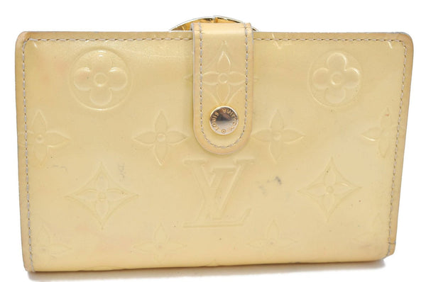 Auth Louis Vuitton Vernis Porte Monnaie Billets Viennois M91314 Yellow H7071